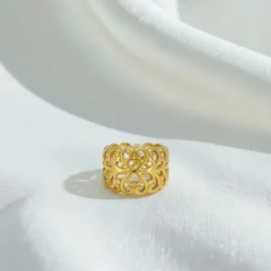 Bague Cœur Arabesque Dorée – 🇫🇷