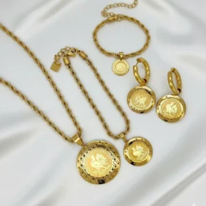 Parure Pièce Française Dorée – Acier inoxydable 🇫🇷